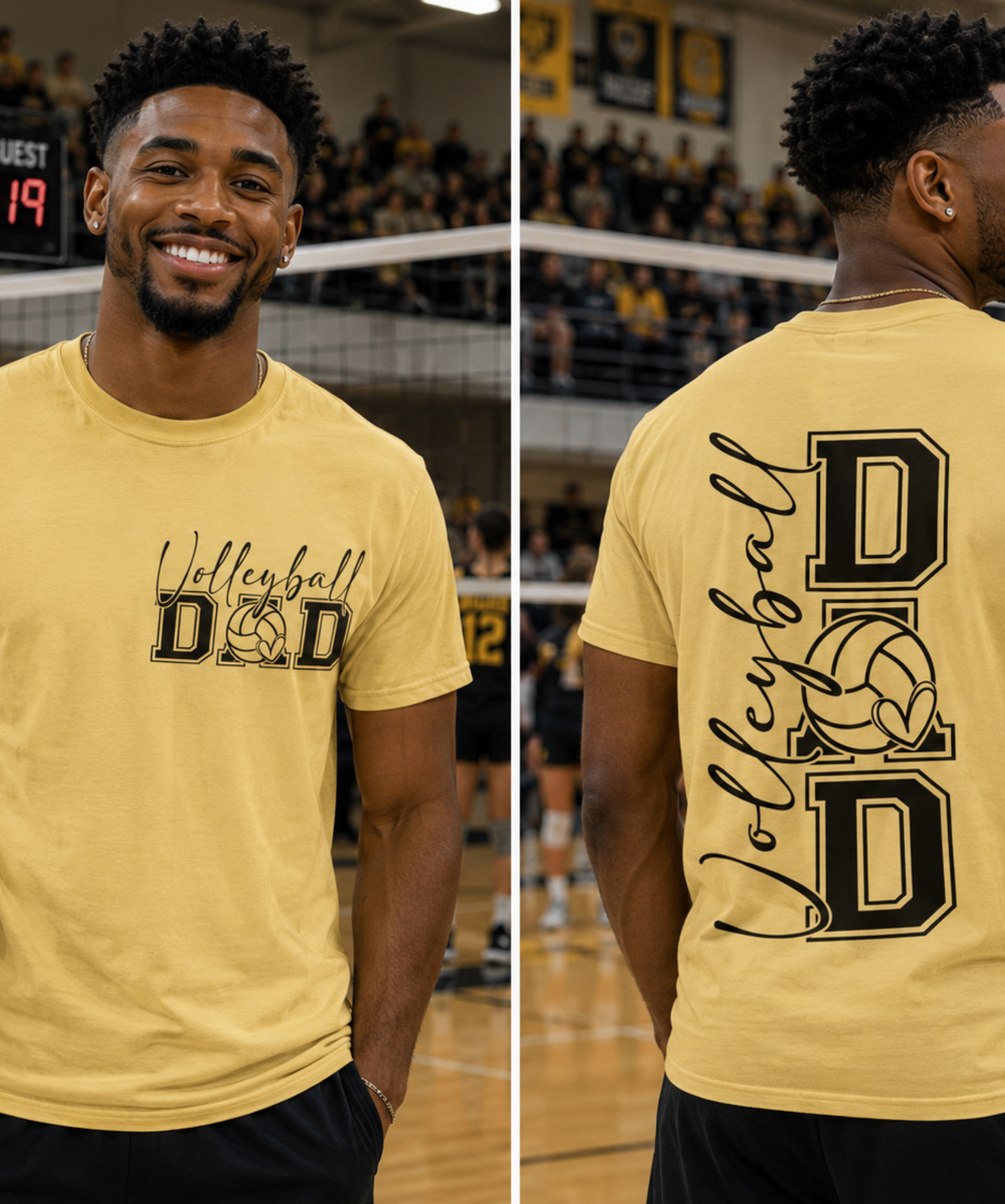 Volleyball Dad Comfort Colors® T-Shirt – Front & Back Graphic