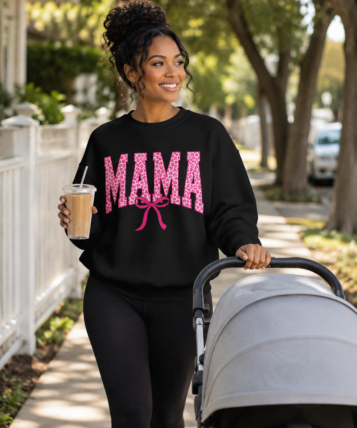 Mama Leopard Bow Gildan® Sweatshirt