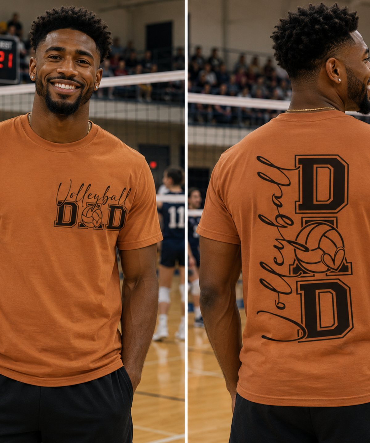 Volleyball Dad Comfort Colors® T-Shirt – Front & Back Graphic