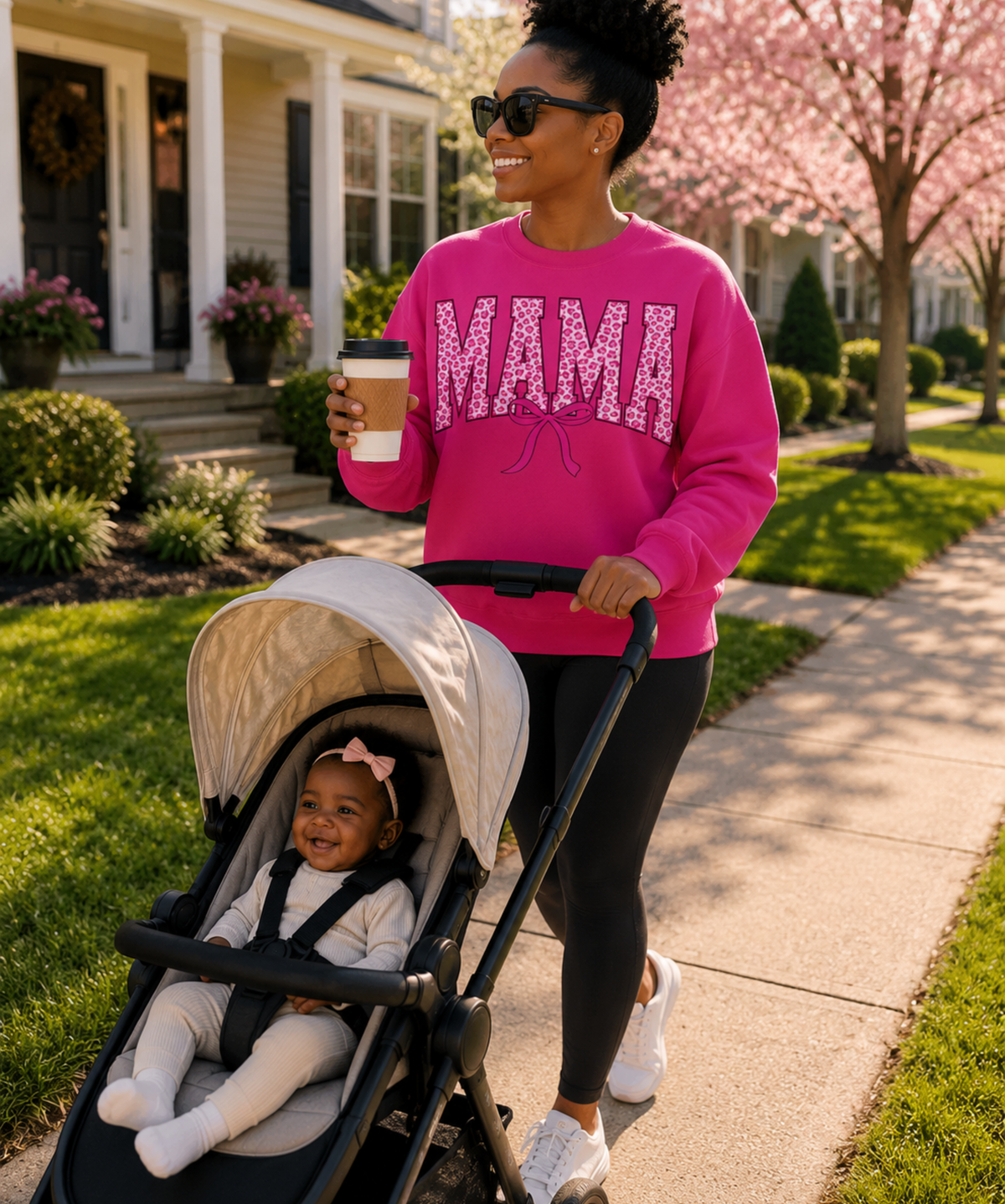 Mama Leopard Bow Gildan® Sweatshirt