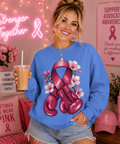 Pink Ribbon Boxing Gloves Gildan Sweatshirt – Breast Cancer Awareness