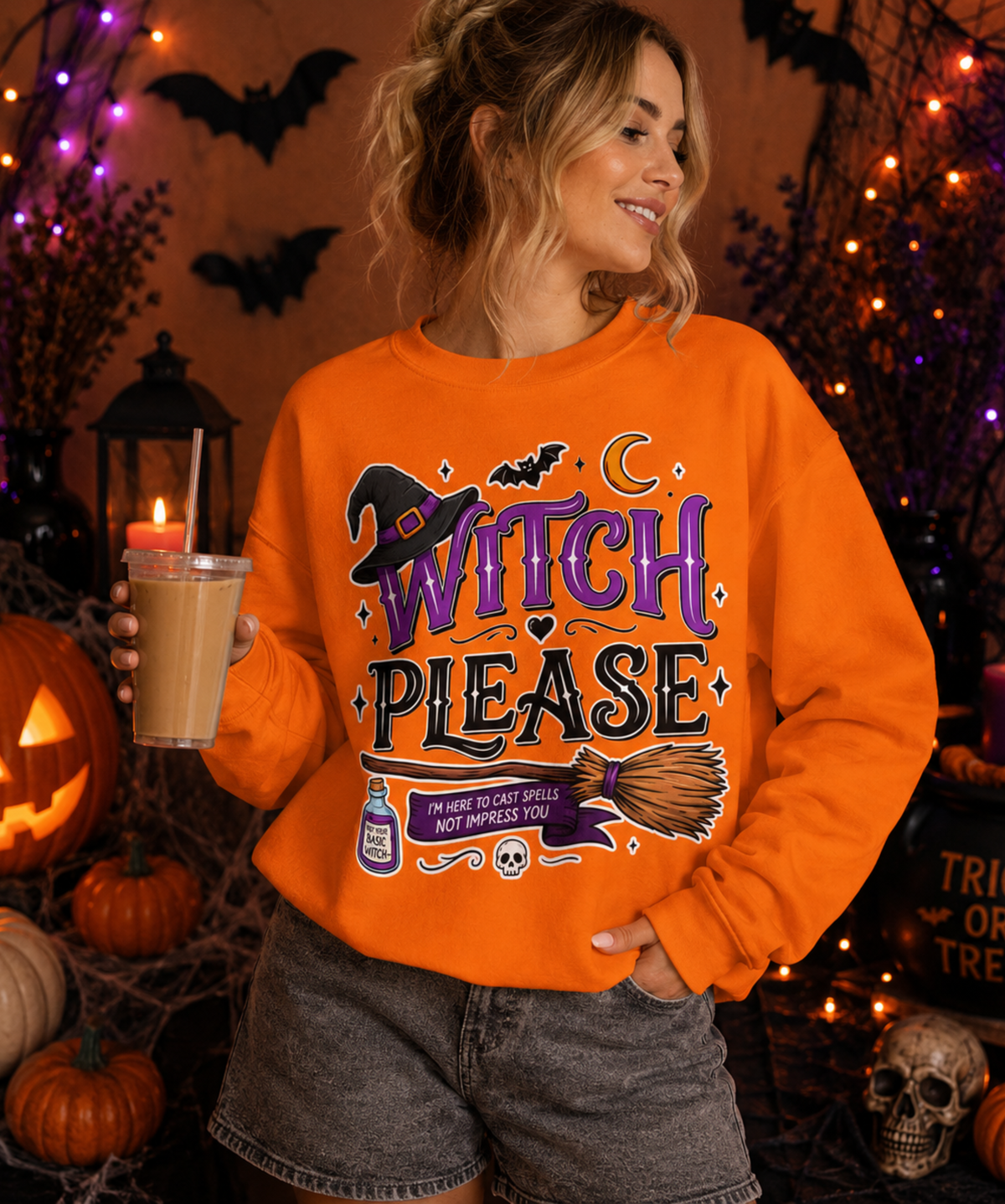 Witch Please Halloween Gildan® Sweatshirt