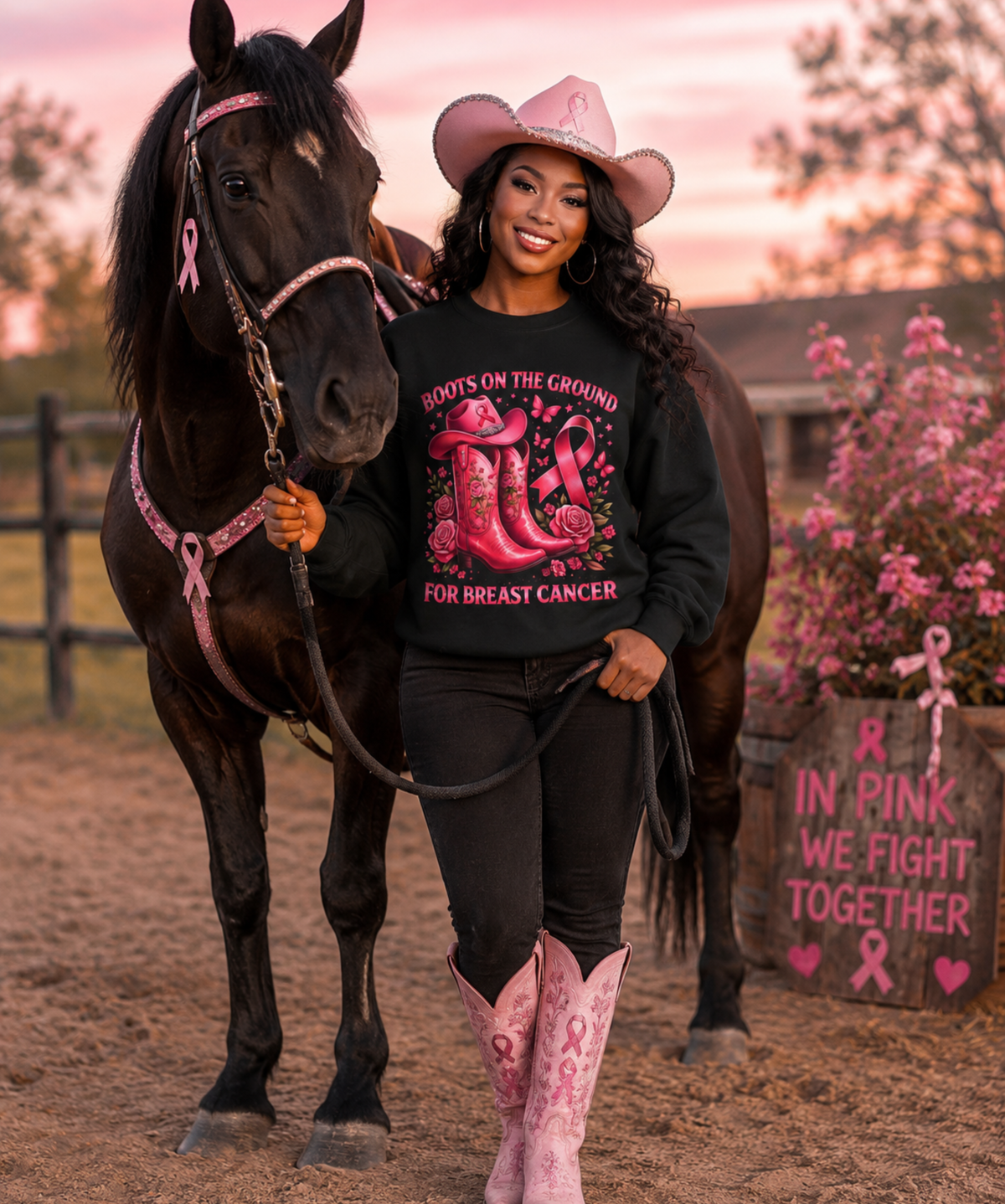 Boots on the Ground for Breast Cancer – Gildan® Heavy Blend™ Crewneck Sweatshirt